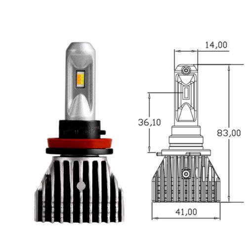 H11 H8 H16 LED Fog Light Bulb No Fan Dual Color White&Yellow